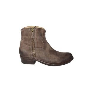 Damy Vintage-Inspired Beige Suede Cowboy Ankle Boots - NWT